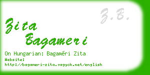 zita bagameri business card